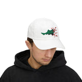 Dad Cap — Embroidered Green Fish Bite Design