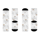 Goose Pattern Cushioned Crew Socks — Funny White Goose Print Crew Socks
