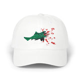 Dad Cap — Embroidered Green Fish Bite Design