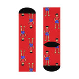 Crew Socks — Playful Cartoon Boy Pattern Cushioned Athletic Socks