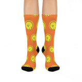 Cute Yellow Chick Pattern Cushioned Crew Socks — Fun Spring Easter Novelty Socks