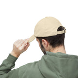 Distressed Dad Hat with Swimming Manta Ray Embroidery — Beachy Casual Cap